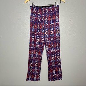 Free People Knit Flare Boho Print Pants Size 0